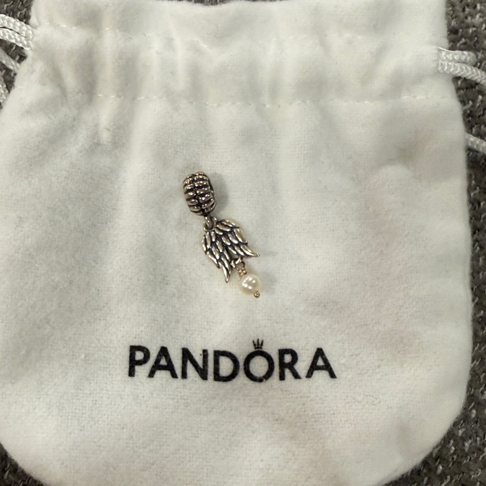 Pandora Guardian Angel Charm with Pearl Drop